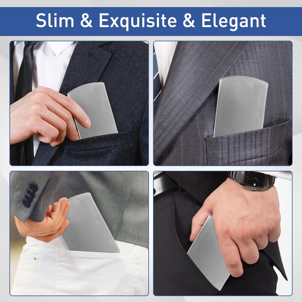 Climberty Business Card Case for Men & Women, Pocket Metal Case, Professional Stainless Steel Business Card Holders, Purse Name Card Holder, Buckle Style Shut Climberty Business Card Case for Men & Women, Pocket Metal Case, Professional Stainless Steel Business Card Holders, Purse Name Card Holder, Buckle Style Shut